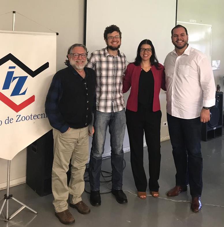 (esq. à dir.) Prof. Adibe Luiz Abdalla, mesre Fabio Pinese, Flavia Gimenez e Dr. Vitor del Alamo Guarda (banca examinadora)